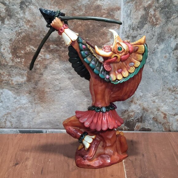 Aztec Eagle Warrior Bow and Arrow Mexican Stone Sculpture - Picture 5 of 12